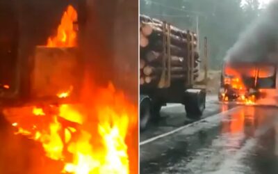 Otro ataque de radicales mapuches en el sur de Chile: un camionero baleado está grave y 3 vehículos fueron quemados