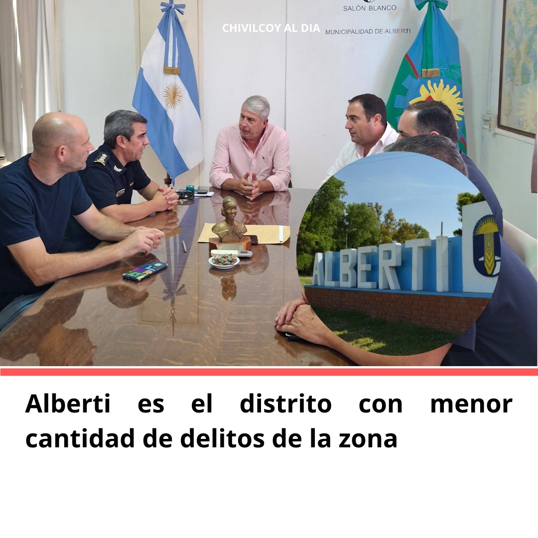 Alberti fue destacado como el distrito con menor índice delictivo de la región