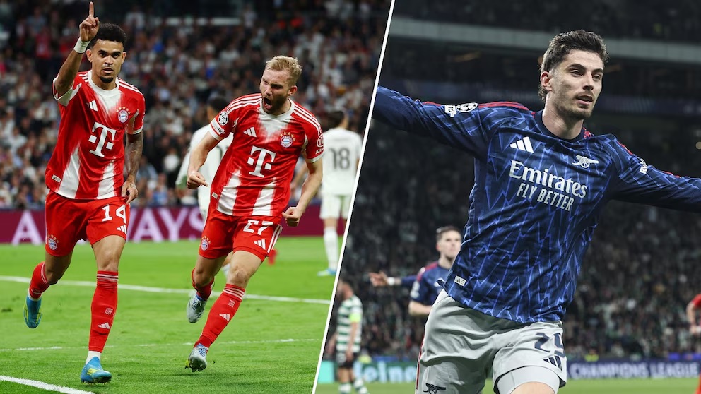 Bayern Múnich le ganó 2-1 a Real Madrid y Arsenal se impuso 1-0 al Sporting de Lisboa por los cuartos de la Champions: todos los goles