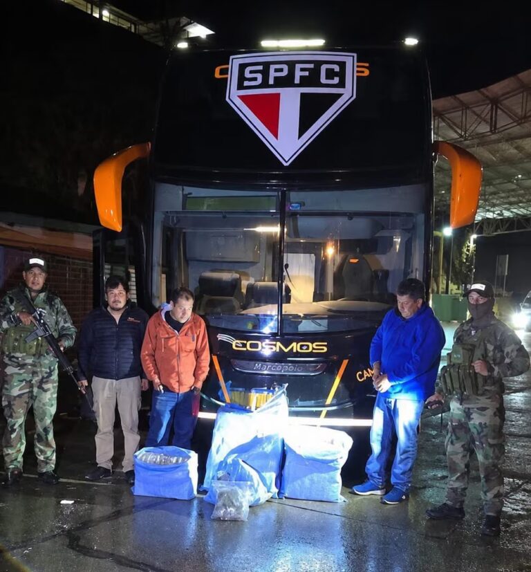 Incautaron 86,5 kilos de marihuana en un micro contratado para trasladar al plantel de São Paulo en Bolivia